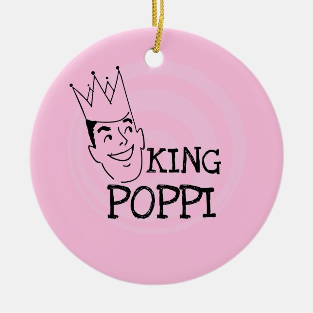 King Poppi T-shirts and Gifts Ceramic Ornament (Front)