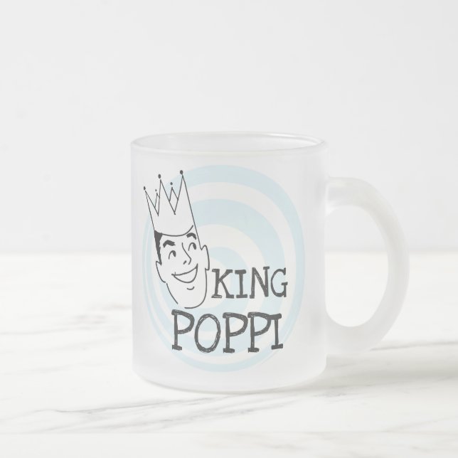 King Poppi T-shirts and Gifts Frosted Glass Coffee Mug (Right)