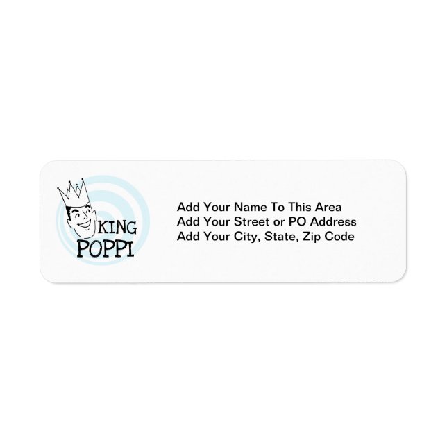 King Poppi T-shirts and Gifts Label (Front)