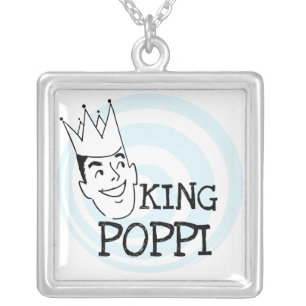 King Poppi T-shirts and Gifts Silver Plated Necklace