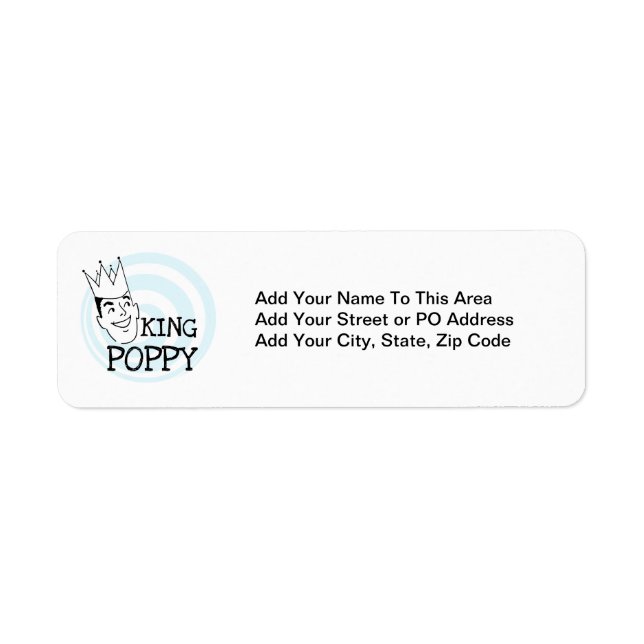 King Poppy T-shirts and Gifts Label (Front)