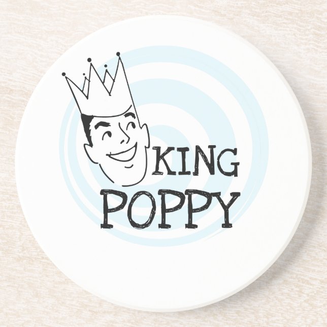 King Poppy T-shirts and Gifts Sandstone Coaster (Front)