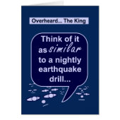 King prefers earthquake drills to tidiness (Front)