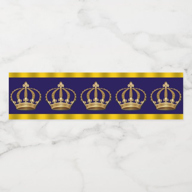 King Prince Crown Water Bottle Labels (Single Label)