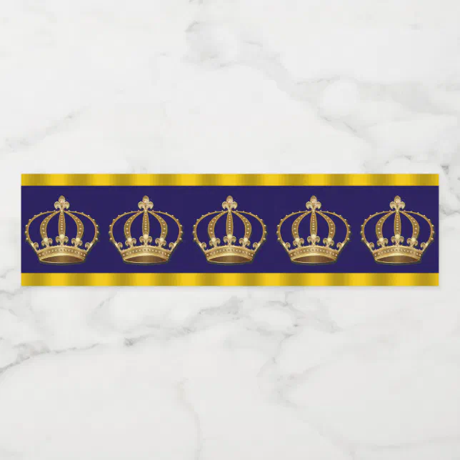 King Prince Crown Water Bottle Labels | Zazzle