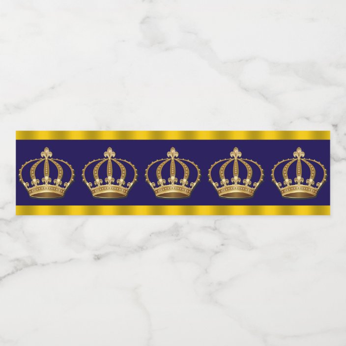 King Prince Crown Water Bottle Labels | Zazzle.com