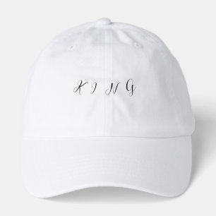 KING Printed Custom White-Cap Stylish Look for Dad Hat