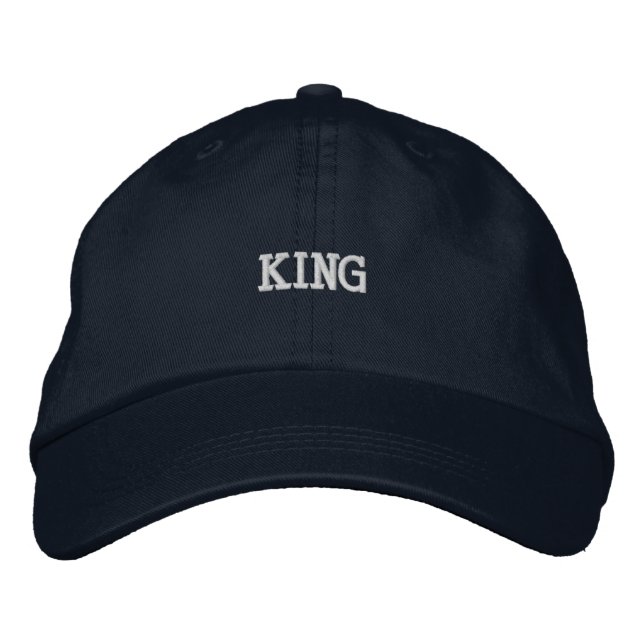 KING Printed text Name Embroidered Hat Cap (Front)