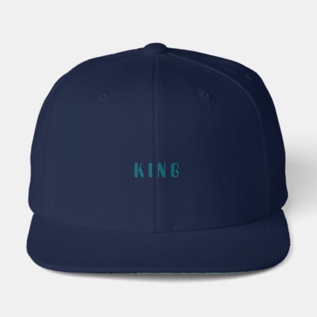 KING Printed Text Name Navy-Cap Men Man Boy-Hat Visor (Front)
