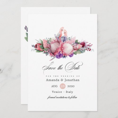 King Protea Blossoms Boho Wedding Save The Date
