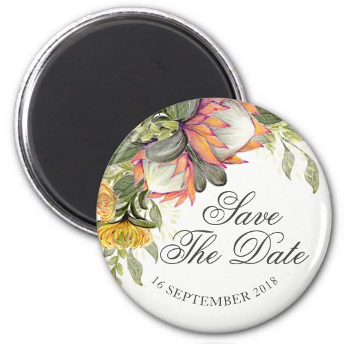 King Protea Bouquet Wedding Save the date magnet