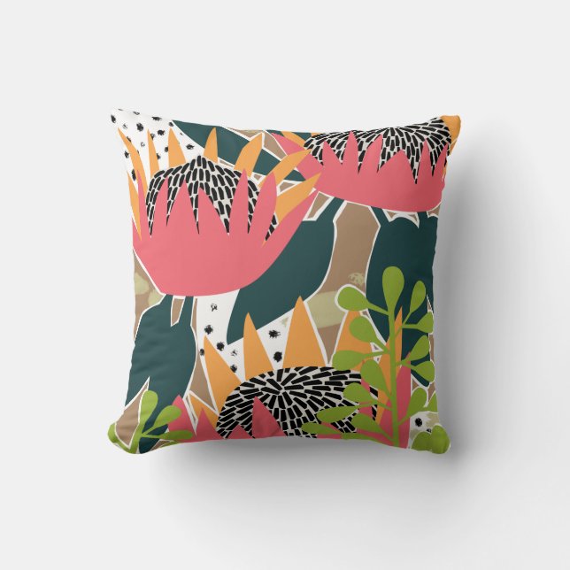 King Protea I Throw Pillow (Front)