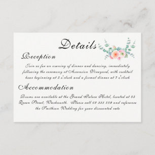 King Protea Watercolor Floral Elegant Wedding Enclosure Card