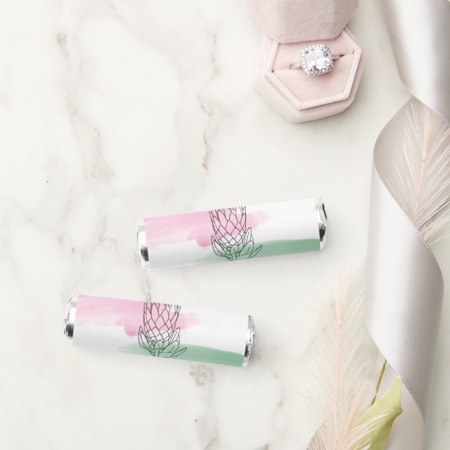 King Protea Watercolor Wedding Breath Savers® Mints (Wedding)