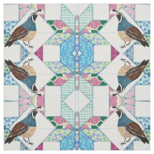 King Quail Arrives for Tea Fabric