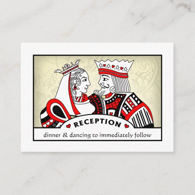 King & Queen - 3.5 x 2.5 Wedding Reception Cards (Front)