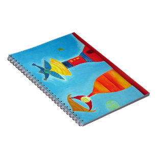 King Queen Abstract Art Whimsical Notebook