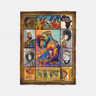 King Queen African Culture Bedding Fleece Blanket