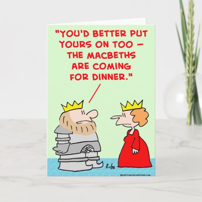 king queen armor macbeths dinner shakespeare card (Front)