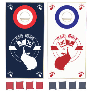 King&Queen Beards with extra point areas Cornhole Set