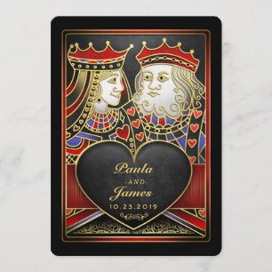 King & Queen Black Gold Vegas Together With Invite