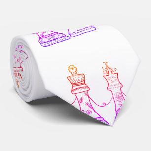 King & Queen Chess Figures Tie