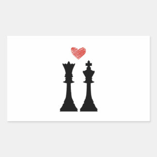King & Queen Chess Love Rectangular Sticker