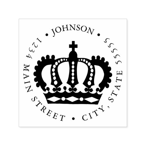 King Queen Crown Royalty Return Label Self_inking Stamp