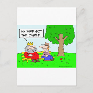 king queen divorce wife castle postcard