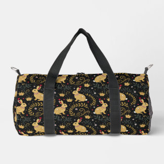 King/Queen Hearts Down the Rabbit Hoie Beach Towel Duffle Bag