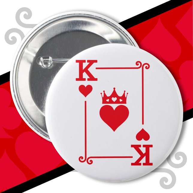 King & Queen Hearts Matching Couple King of Hearts Button (Creator Uploaded)