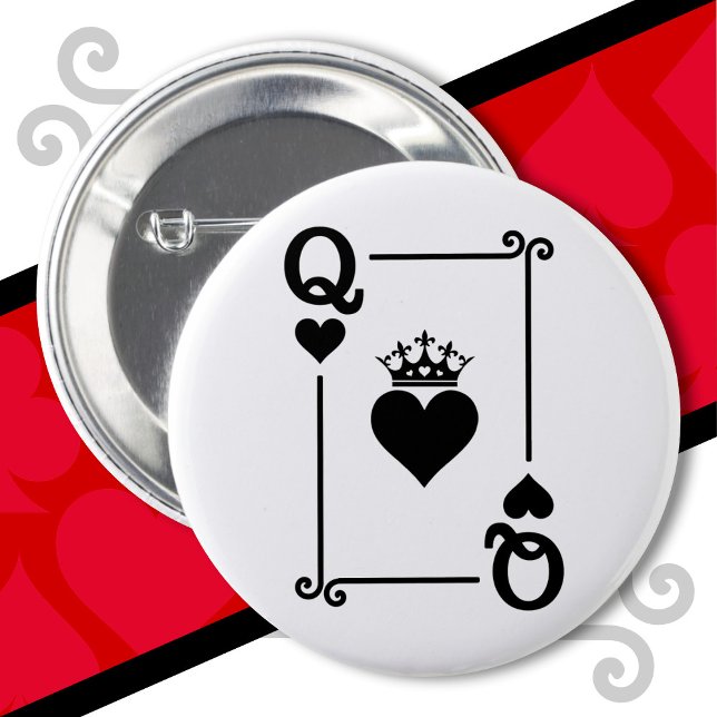 King Queen Hearts Matching Couple Queen of Hearts Button (Creator Uploaded)
