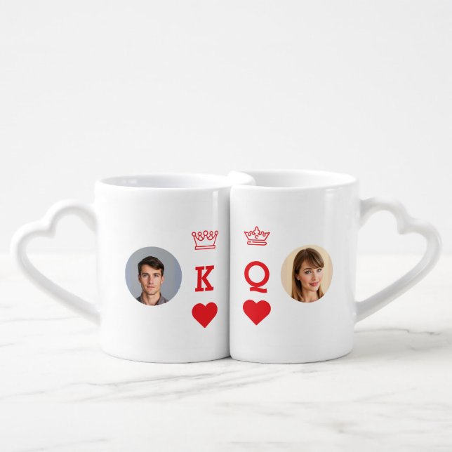 King Queen Hearts Mug Set (Front Nesting)