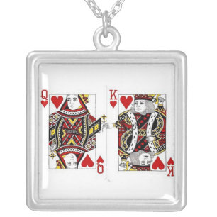KING QUEEN Hearts necklace bridesmaid gift wedding