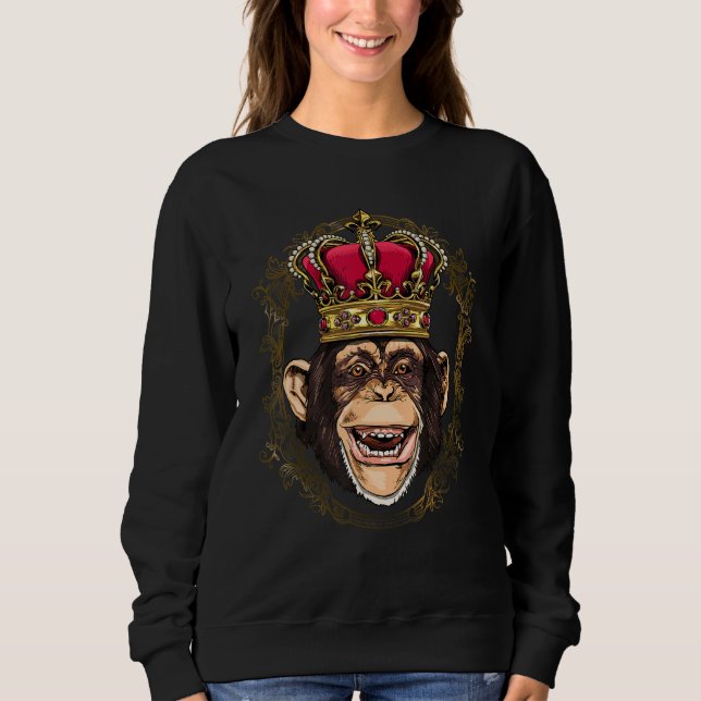 King Queen Monkey Princess Animal Primate Monkey Sweatshirt (Front)