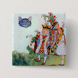 King & Queen of Hearts, Alice & the Cheshire Cat Button