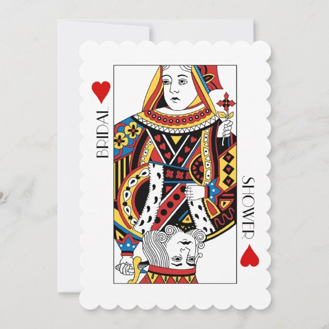 King & Queen of Hearts Casino Bridal Shower Invitation (Front)