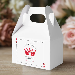 King & Queen of Hearts Casino Poker Card Wedding Favor Boxes