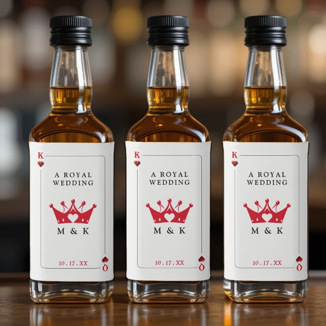 King & Queen of Hearts Casino Poker Card Wedding Liquor Bottle Label (King & Queen of Hearts Casino Poker Card Wedding Liquor Bottle Label
)