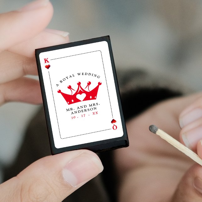 King & Queen of Hearts Casino Poker Card Wedding Matchboxes (King & Queen of Hearts Casino Poker Card Wedding Matchboxes
)