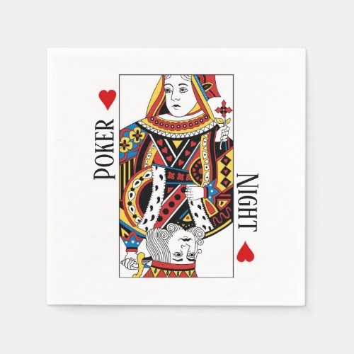 King  Queen of Hearts Las Vegas Wedding Paper Napkins