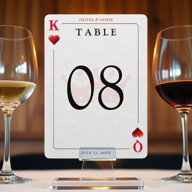 King & Queen of Hearts Playing Card Table Number (Creator Uploaded)