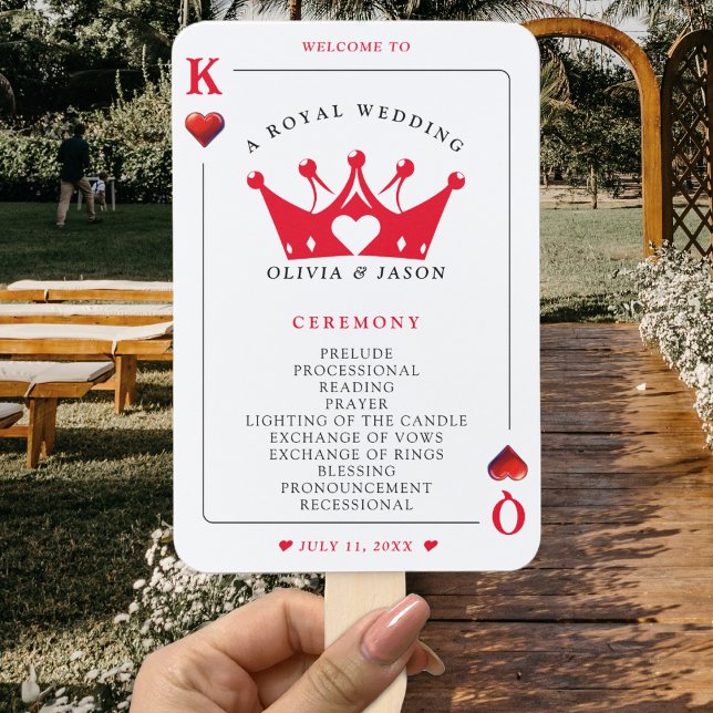 King & Queen of Hearts Poker Card Wedding Program Hand Fan (King & Queen of Hearts Poker Card Wedding Program Hand Fan
)