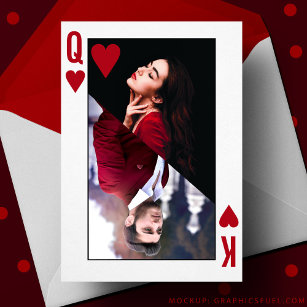 King & Queen of Hearts Red Photo Valentine's Day Card