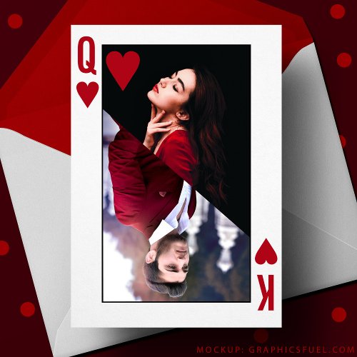 King  Queen of Hearts Red Photo Valentines Day Card