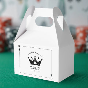 King & Queen of Spades Casino Poker Card Wedding Favor Boxes