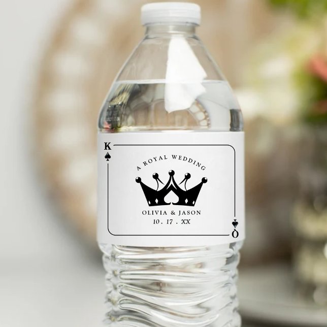 King & Queen of Spades Casino Poker Card Wedding Water Bottle Label (King & Queen of Spades Casino Poker Card Wedding Water Bottle Label
)