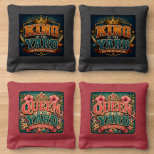 King & Queen of the Backyard Cornhole Set