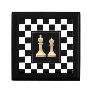 King & Queen on Chess Pattern Gift Box
