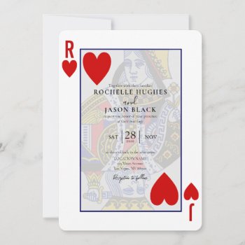 King Queen Playing Card Invitation by Trifecta_Designs at Zazzle